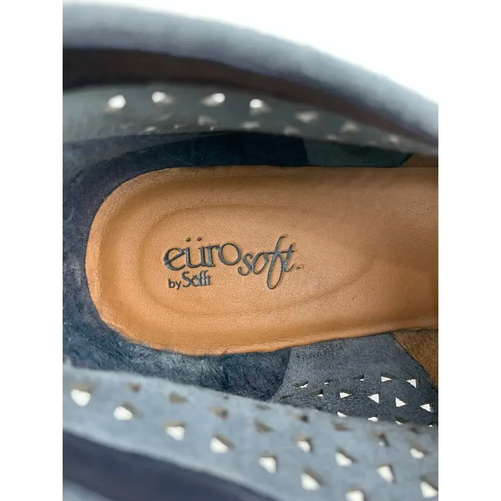 Eurosoft by Sofft Emmeline Ankle Boots Chukka Blue Suede Perforated Women's 10